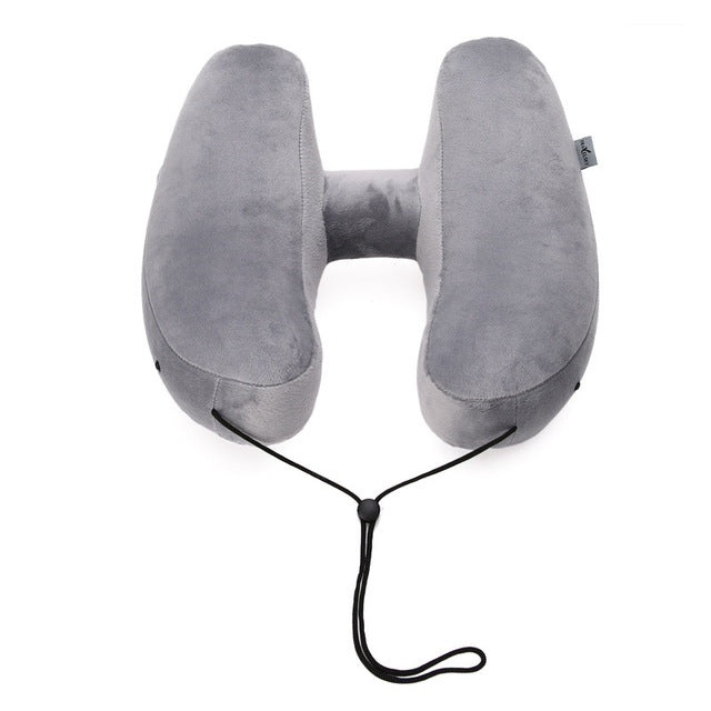Light Grey Inflatable Travel Neck Pillow 